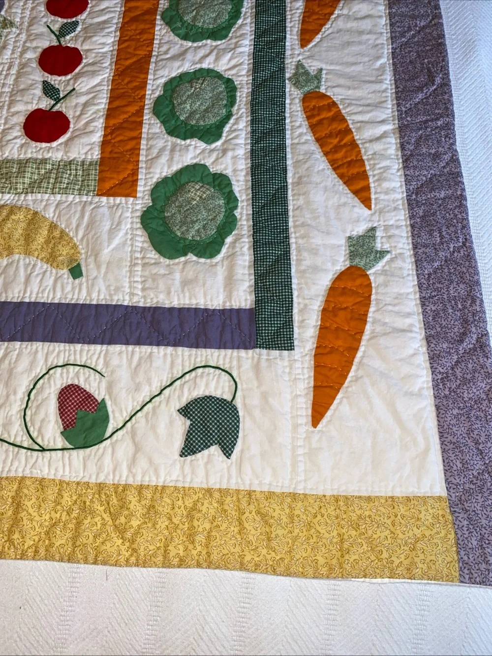 American Pacific Cotton Fruits And Vegetables Quilt Lap Quilt 49”x 59” -B8